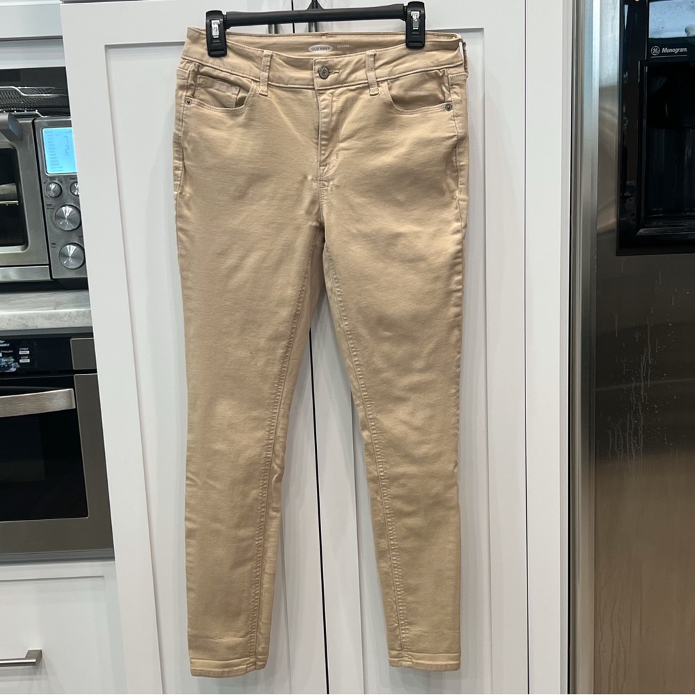 OLD NAVY Tan Rockstar Super Skinny Midrise Jeans Sz 8